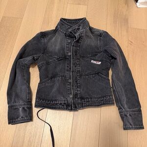Women's Black Washed Denim Jacket